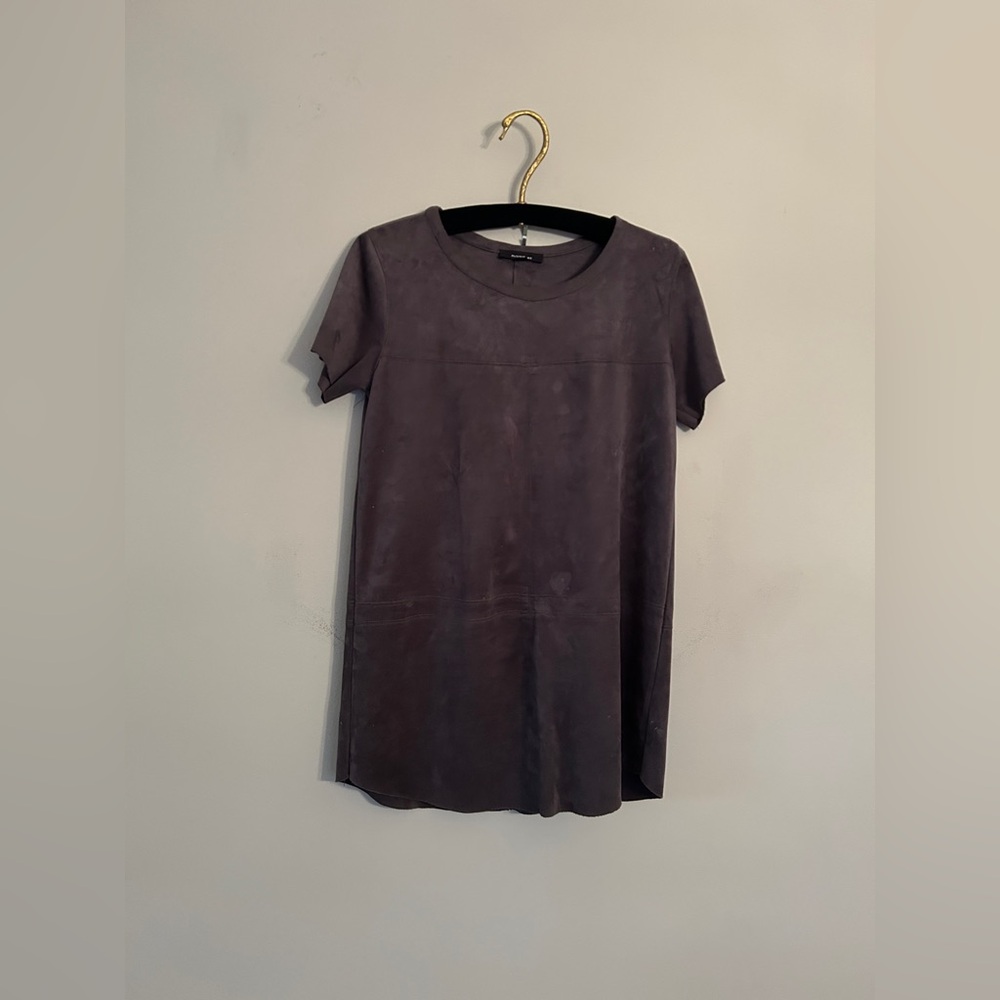 Faux suede charcoal grey tunic